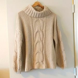 NWT cream chenille cowl neck sweaters